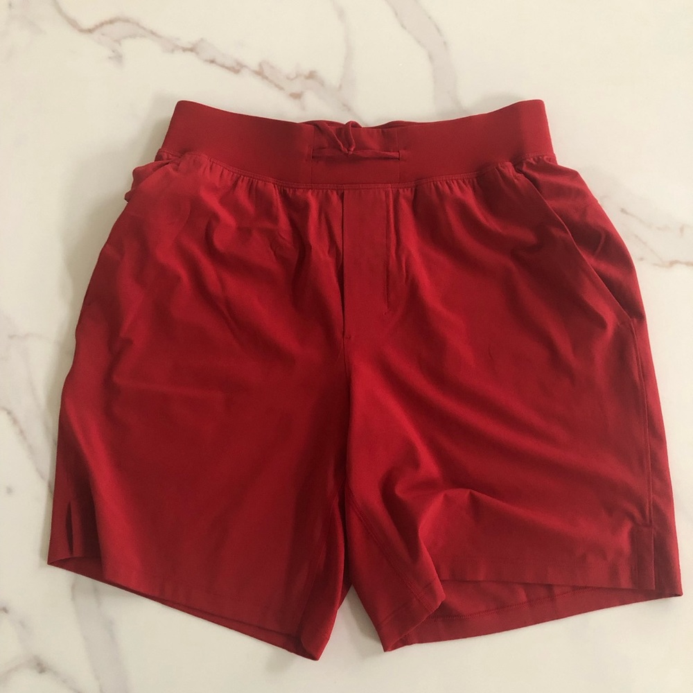 Red Lululemon 7 Inch Shorts